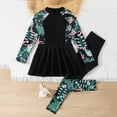 thumbnail image 1 of WOXIHUAN Girls Rash Guard Swimsuit 2 Piece Cute Graphic Long Sleeve Zipper Bathing Suit with Pants Kids Summer Beach Pool Skirt Sets Swimwear Black 2 4-5 Years, 1 of 7