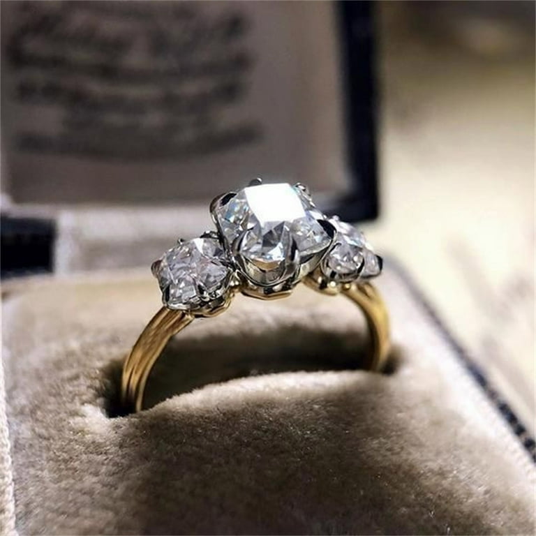 Woxinda Engagement Handmade Wedding Stone Cut White Gift Jewelry Ring Rings, Adult Unisex, Size: One Size