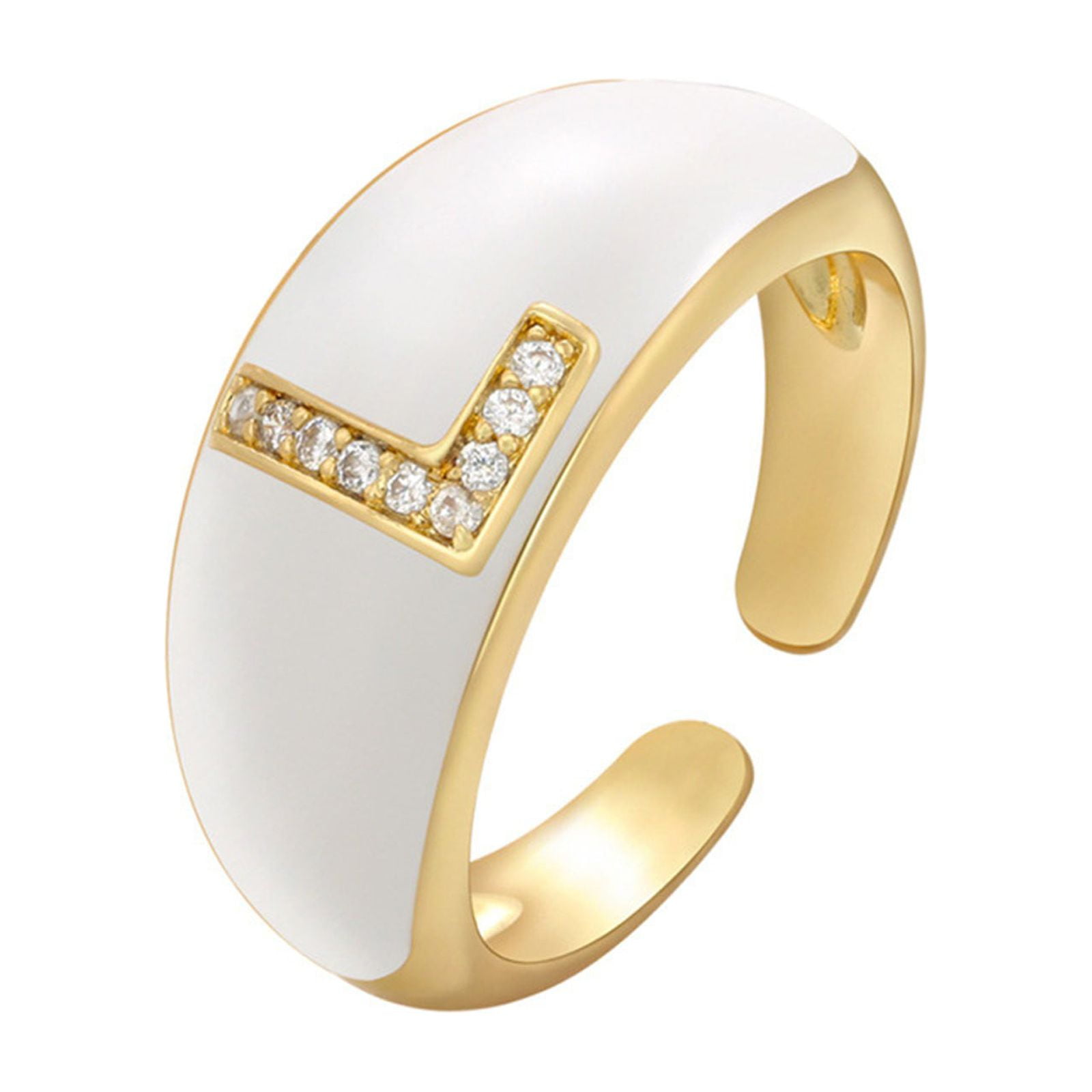 S alphabet shop gold ring