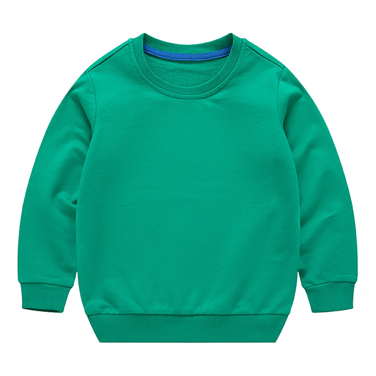 WOXINDA Toddler Boys Girls Solid Color Long Sleeve Round Neck Pullover