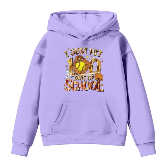 WOYY 100 Days Of School Hoodie for Boys Back-To-School Hooded Sweatshirt, Sizes 10-11