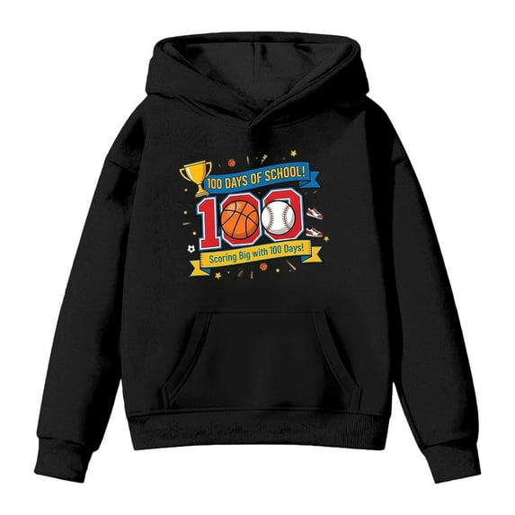 WOYY 100 Days Of School Hoodie for Toddler Boys Graphic Hooded Sweatshirt, Sizes 2-3T
