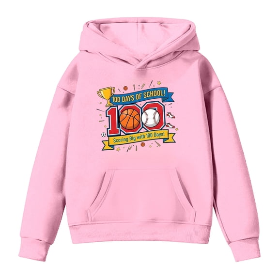WOYY 100 Days Of School Hoodie for Toddler Boys Graphic Hooded Sweatshirt, Sizes 4-5T