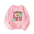 thumbnail image 1 of WOYY 100 Days Of School Sweatshirt for Big Girls Letter Print Pullover Shirt, Sizes 7-8, 1 of 3