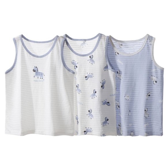 WOYY 3-Pack Big Boys Cartoon Print Tank Top Summer Active Sleeveless Tops, Sizes 1-14