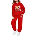 thumbnail image 1 of WOYY 67 Tracksuit for Girls Casual Active Graphic Hoodie Sweatpants Outfits, Sizes 11-13, 1 of 3