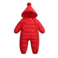 thumbnail image 1 of WOYY Baby Boys Girls Winter Snowsuit Warm Hooded Padded Jumpsuit Outerwear, Sizes 0-6M, 1 of 3