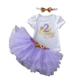 thumbnail image 1 of WOYY Baby Girls Outfits Birthday Party Short Sleeve Romper Tutu Skirt Headband 3Pcs Set, Sizes 0-24 Months, 1 of 2
