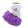 thumbnail image 1 of WOYY Baby Girls Outfits Birthday Party Short Sleeve Romper Tutu Skirt Headband 3Pcs Set, Sizes 0-24 Months, 1 of 2