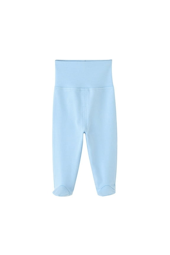 Baby Pants Cotton Soft High Waisted Footed Pants Casual Trousers, Sizes 0-3 Months
