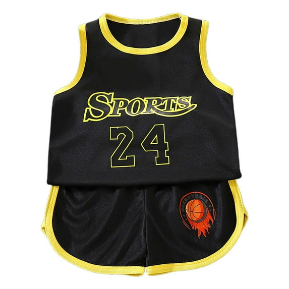 WOYY Basketball Outfits for Boys Quick Dry Tank Top Shorts Set Sportswear, Sizes 18-24M
