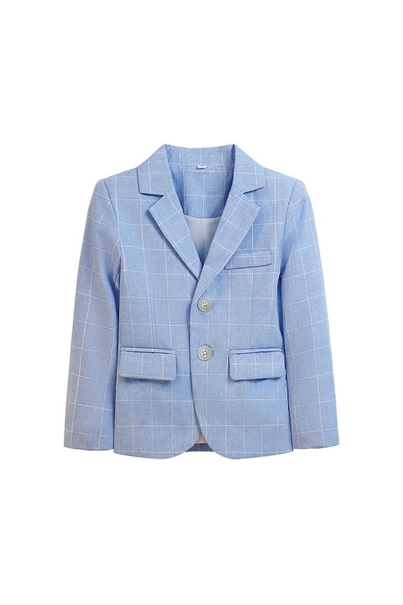Big Boy's Suit Blazer Autumn Solid Lapel Single Jacket Casual Suit Coat