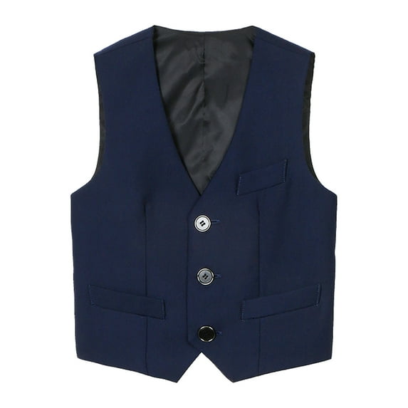 WOYY Big Boys 4 Button Formal Suit Vest Sleeveless Party Waistcoat, Sizes 2-16