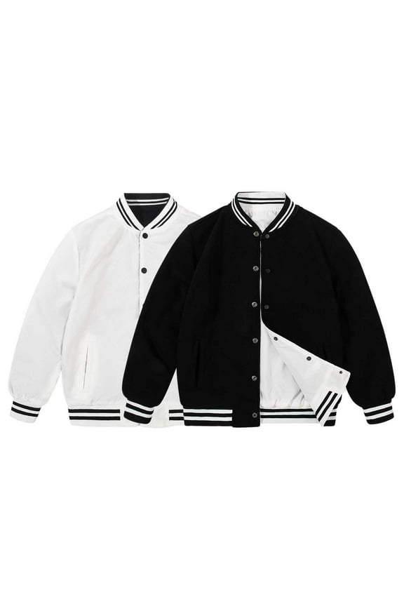 Big Boys Bomber Jacket Winter Thicken Warm Coat Button Down Outerwear