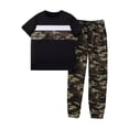 thumbnail image 1 of WOYY Big Boys Camo Short Sleeve T-Shirt Pants Outfits 2Pcs Clothes Set, Sizes 9-10, 1 of 2