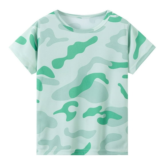 WOYY Big Boys Camo T Shirt Short Sleeve Crewneck T-Shirt Casual Sports Tee Shirt