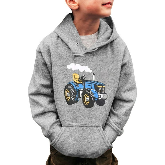 WOYY Big Boys Casual Hoodie Car Print Hooded Sweatshirt Kids Long Sleeve Pullover Tops