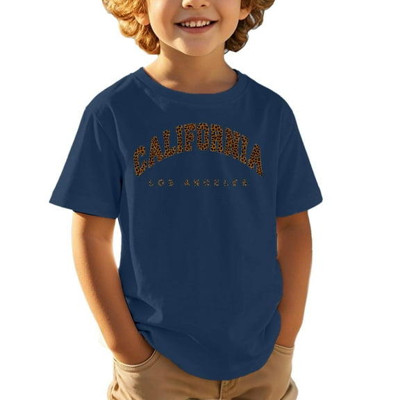 WOYY Big Boys Casual Summer T-Shirt California Printed Short Sleeve T Shirt, Sizes 3-13