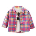 thumbnail image 1 of WOYY Big Boys Cotton Plaid Shirt Long Sleeve Button Down Shirt Children's Casual Tops, 1 of 2