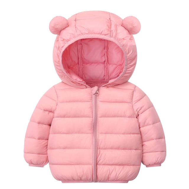 WOYY Big Boys Down Coat Winter Bear Ears Hooded Puffer Jacket Outerwear, Sizes 7-8