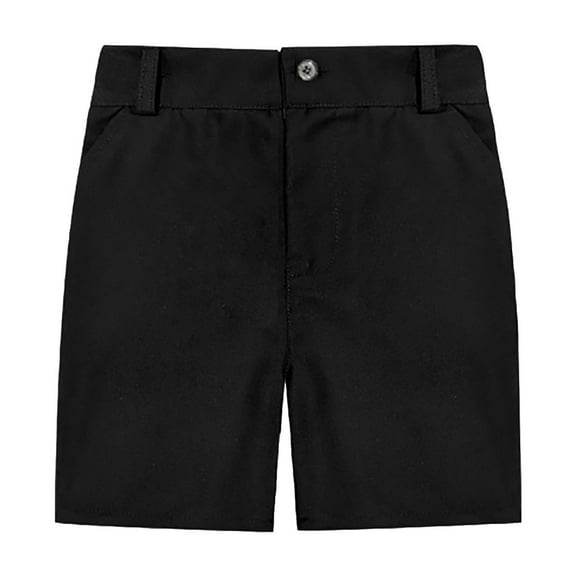 WOYY Big Boys Flat Front Dress Shorts School Uniform Chino Twill Suit Shorts, Sizes 9-10Y