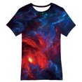 thumbnail image 1 of WOYY Big Boys Galaxy Shirt Starry Sky Print Short Sleeve T-Shirt Unisex Kids Tee Top, 1 of 4