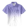 thumbnail image 1 of WOYY Big Boys Gradient Beach Shirt Loose Short Sleeve Button Down Shirt, Sizes 3-13, 1 of 4