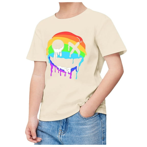 WOYY Big Boys Graphic Tee Short Sleeve Crew Neck T-Shirt Summer Tshirt, Sizes 3-13