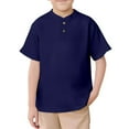 thumbnail image 1 of WOYY Big Boys Henley T Shirt Solid Color Short Sleeve T-Shirt, Sizes 5-14, 1 of 8