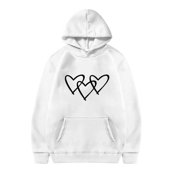 WOYY Big Boys Hoodie Hearts Print Long Sleeve Hooded Sweatshirt with Pocket for Kids