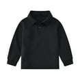 thumbnail image 1 of WOYY Big Boys Long Sleeve Casual Polo Shirt Solid Color School Uniform Tops Undershirt, 1 of 3