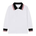 thumbnail image 1 of WOYY Big Boys Long Sleeve Polo Shirt Solid Color Casual School Uniform Undershirt, 1 of 2