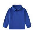 thumbnail image 1 of WOYY Big Boys Girls Long Sleeve Polo Shirt Casual Solid School Uniform, Sizes 9-10, 1 of 3