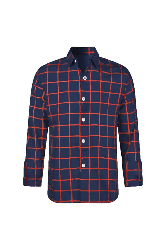 Big Boys Plaid Long Sleeve Shirt Unisex Casual Button Down Shirt, Sizes 7-8