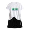 thumbnail image 1 of WOYY Big Boys Quick Drying Running Tracksuit Short Sleeve T Shirt Shorts Outfits, Sizes 9-10Y, 1 of 3