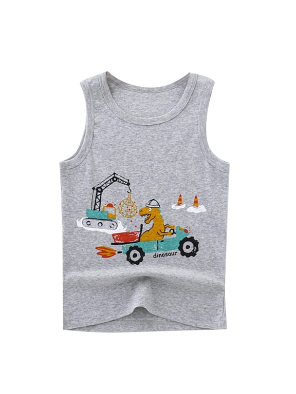 Big Boys Racerback Graphic Tank Top Thin Sleeveless Shirt, Sizes 1-13 & Husky