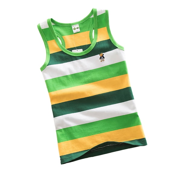 WOYY Big Boys Rainbow Striped Tank Top Racerback Sleeveless Shirt, Sizes 7-8Y