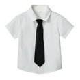 thumbnail image 1 of WOYY Big Boys Short Sleeve Button-Down Shirt Solid Color School Uniform Top, Sizes 1-16, 1 of 8