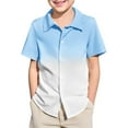 thumbnail image 1 of WOYY Big Boys Short Sleeve Gradient Shirt Summer Casual Button-Down Shirt, Sizes 5-14, 1 of 5