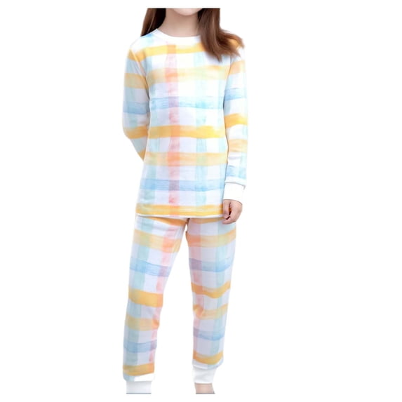 WOYY Big Boys Striped Outfits Long Sleeve Top Pants Soft Kids Sleepwear, Sizes 8-9