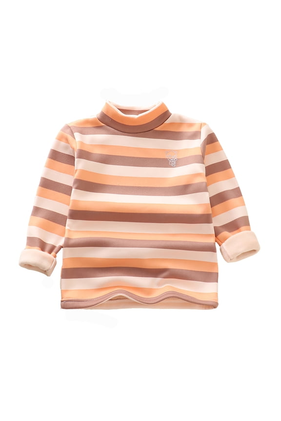 Big Girls Striped Undershirt Casual Long Sleeve Thermal Unisex T Shirt
