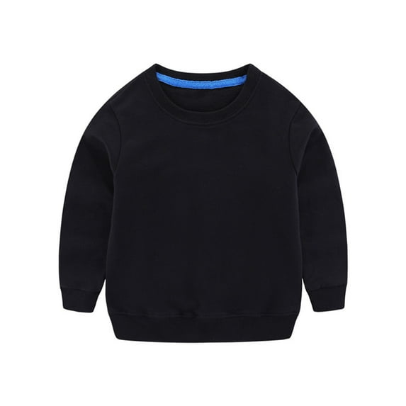 WOYY Big Boys Sweatshirt Solid Color Crewneck Pullover Unisex Kids Cotton Sweatshirts