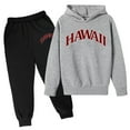 thumbnail image 1 of WOYY Big Boys Sweatsuit Letter Soft Hoodie Jogger Sweatpants Casual Outfits, Sizes 9-10, 1 of 2