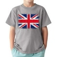 thumbnail image 1 of WOYY Big Boys T Shirt British Flag Printed Short Sleeve T-Shirt Kids Active Tee Shirt, 1 of 3