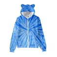 thumbnail image 1 of WOYY Big Boys Tie-Dyed Hoodie Cat Cute Ears Zip Up Cardigan Hooded Sweatshirt for Kids, 1 of 3