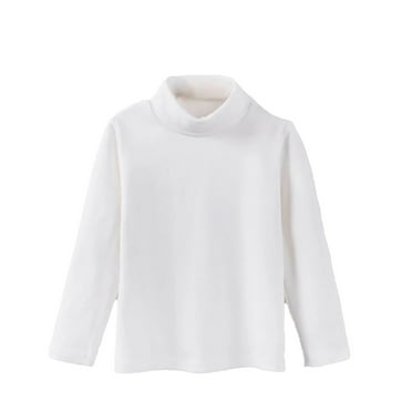 WOYY Big Boys Turtleneck Base Shirt Solid Long Sleeve T Shirt Unisex Casual Undershirt