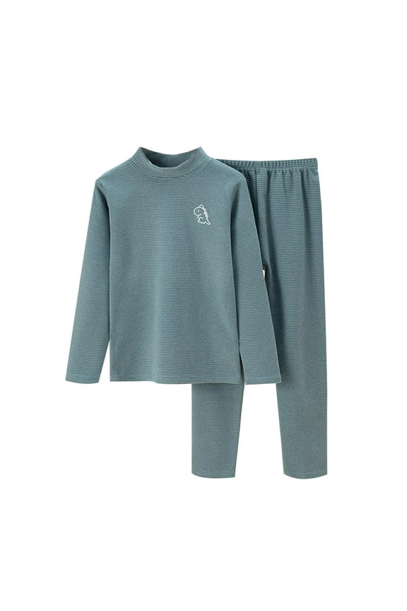 Big Boys Warm Underwear Set Sleepwear Set Thermal Base Layer Long Johns, Sizes 8-9