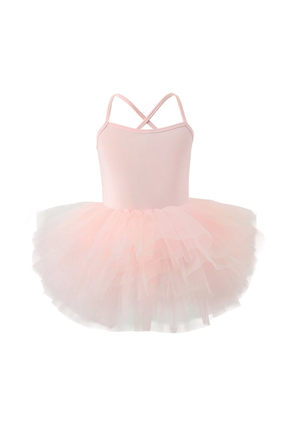 Big Girl's Ballet Dance Dress Leotard Sleeveless Tulle Tutu Dress, Sizes 3-10