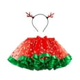 thumbnail image 1 of WOYY Big Girl's Christmas Dance Party Tutu Skirt Hairband Set, Sizes 2-11, 1 of 3
