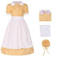 thumbnail image 1 of WOYY Big Girl's Garden Style Short Sleeve Dress with Apron Hat Long Dress, Sizes 4-12, 1 of 6